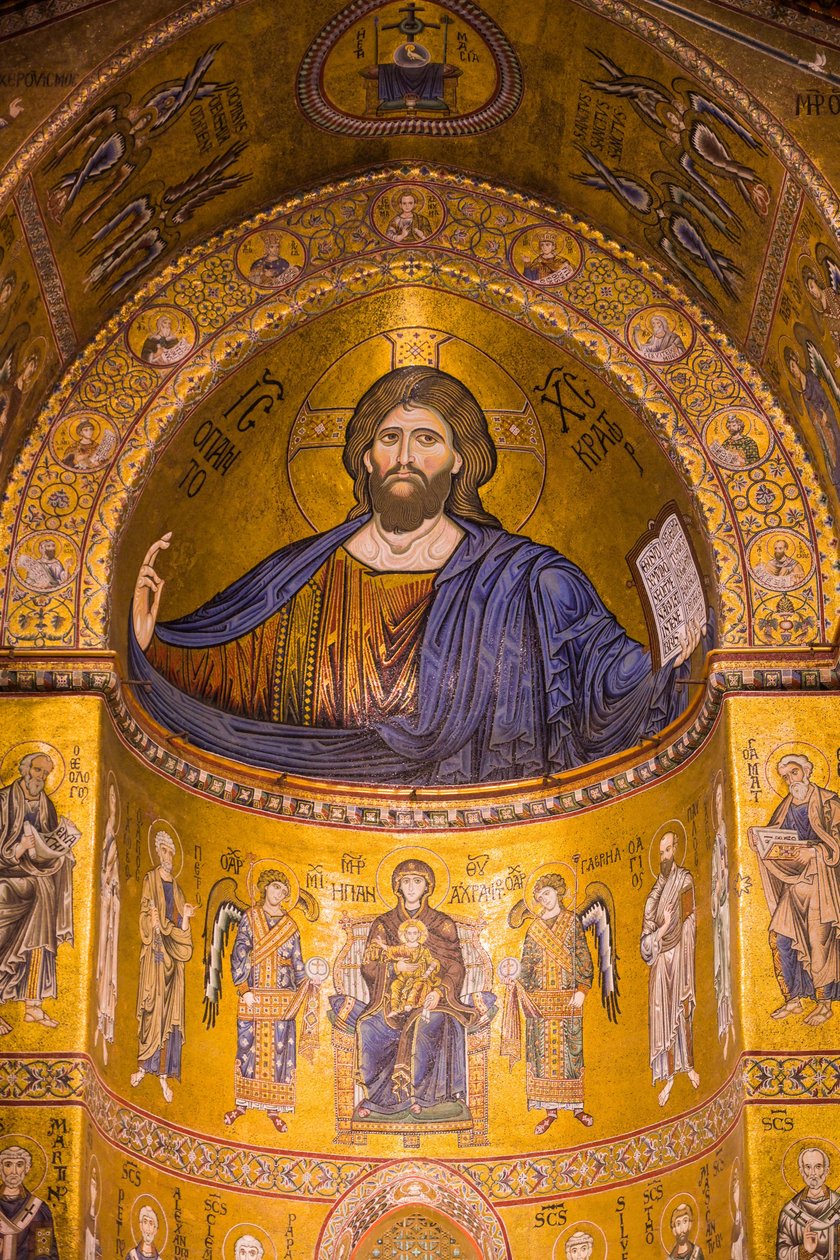 Imagem de Jesus, Catedral de Santa Maria Nuova, Monreale, Sicília, Itália, Europa de Byzantine