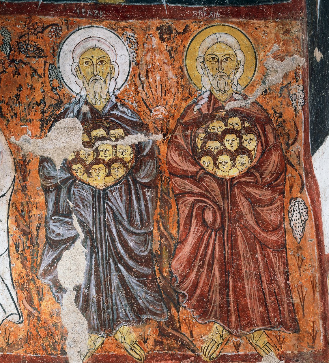Santos Padroeiros dos inocentes, Afresco bizantino (1212), Gulsehir Karsi Kilise (Igreja de São João), Goreme (Lista do Patrimônio Mundial da Unesco) de Byzantine