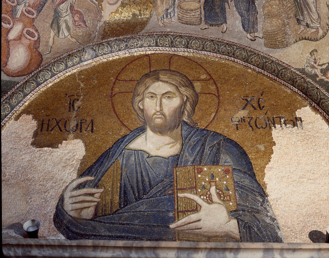 Representação de Cristo pantocrator (ou Cristo em glória) (Mosaico de 1310-1320) de Byzantine