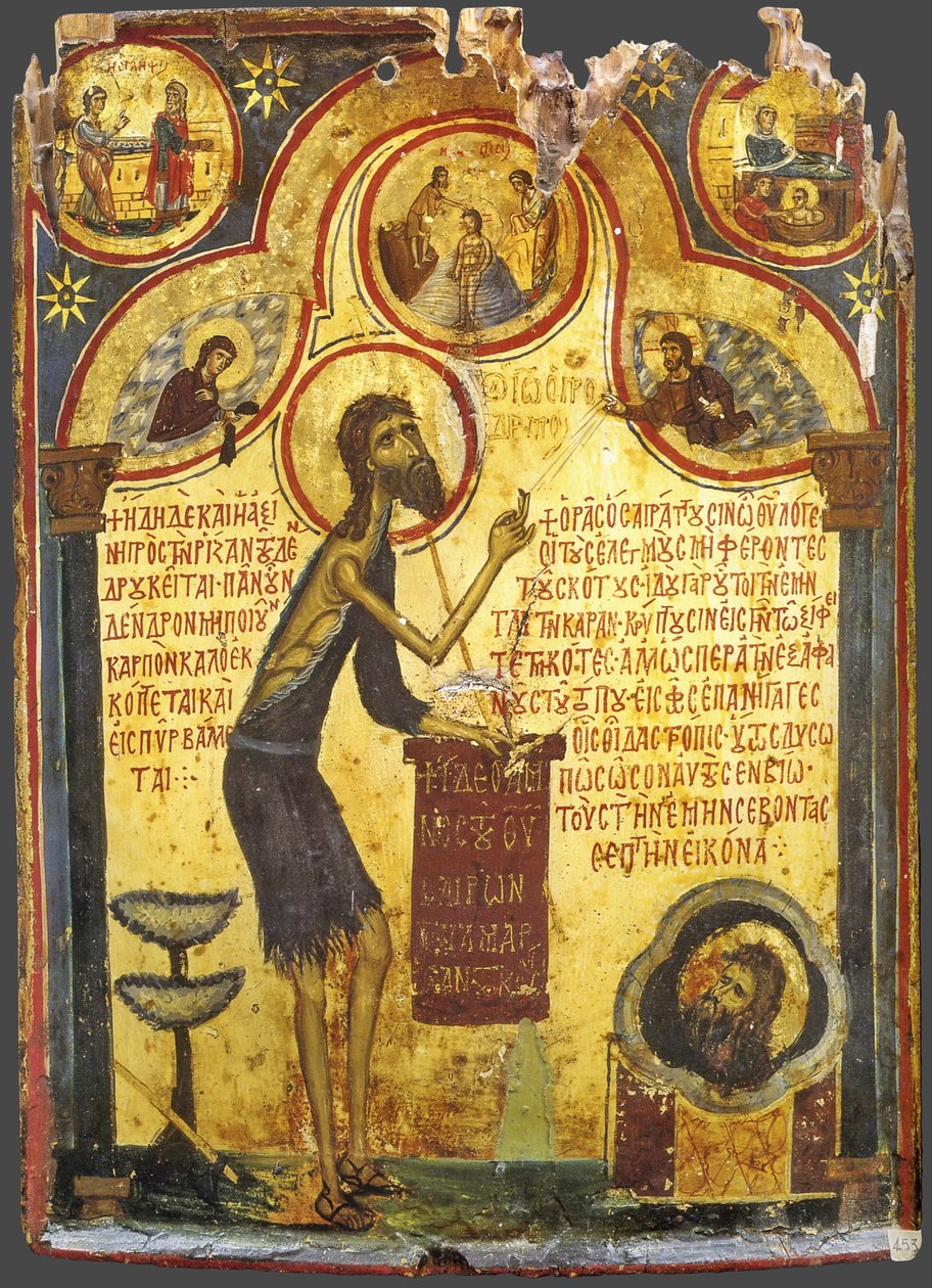 São João, o Precursor, com cenas de sua vida, século XIII de Byzantine