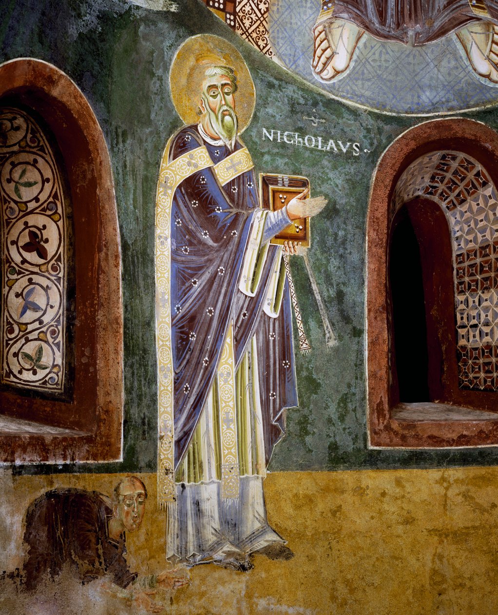 São Nicolau, detalhe (fresco) de Byzantine