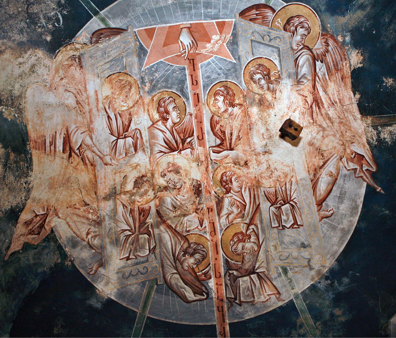Os Anjos - Peinture de Damiane (século XIV activo) - Século XIV - Fresco - Mosteiro de São Jorge, Ubisi (Georgie) ©FineArtImages/Leemage de Byzantine
