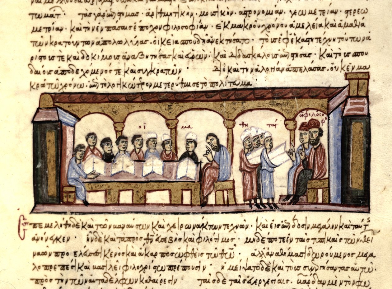 UNIVERSIDADE: Na escola. de Byzantine