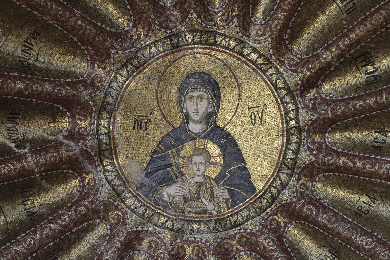 Virgem e Criança, no Museu da Igreja Chora de Byzantine