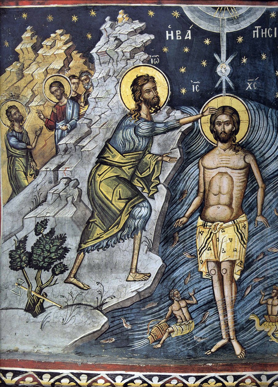 Epifania - Mestre Bizantino - Século XVI - Fresco - Mosteiro Dionysiou, Monte Athos de Byzantine Byzantine