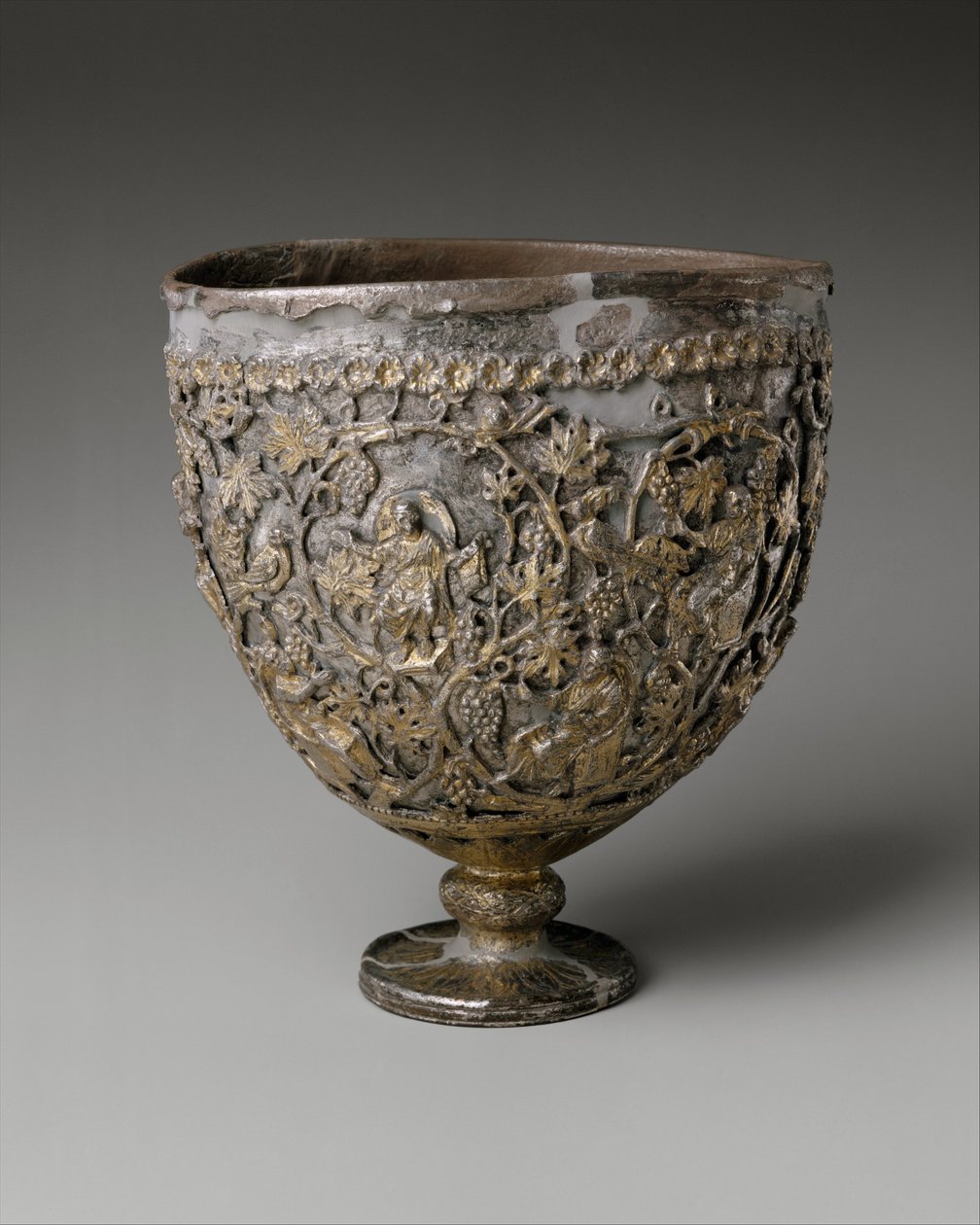 O Cálice de Antioquia, 500-550 dC (prata dourada) de Byzantine Byzantine