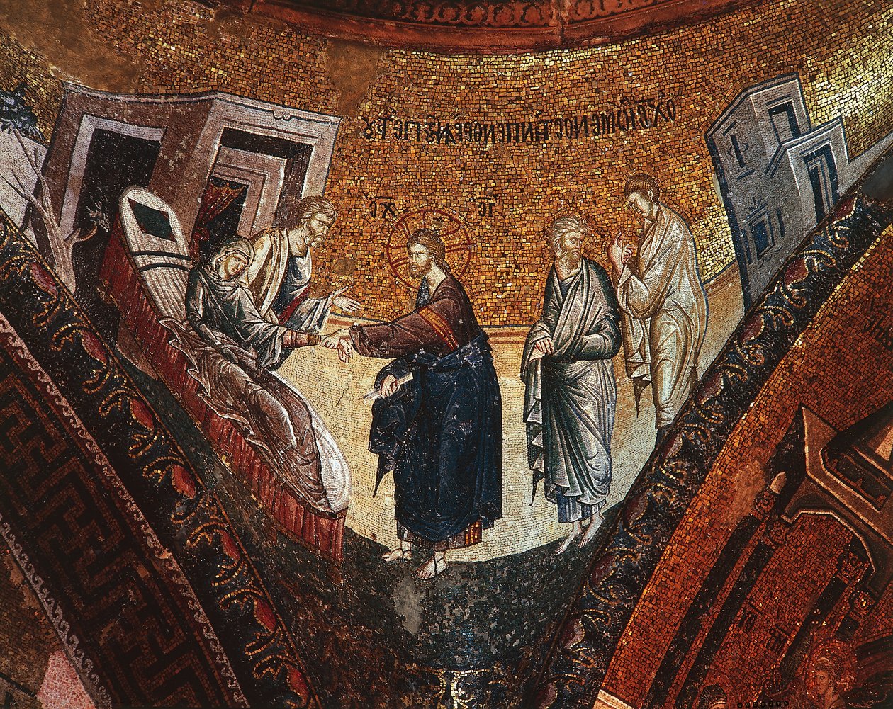 A Morte da Virgem (mosaico) de Byzantine Byzantine