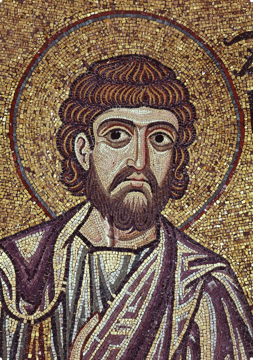 O Profeta Zacarias Detalhe dos mosaicos interiores na Basílica de São Marcos, século XII de Byzantine Byzantine