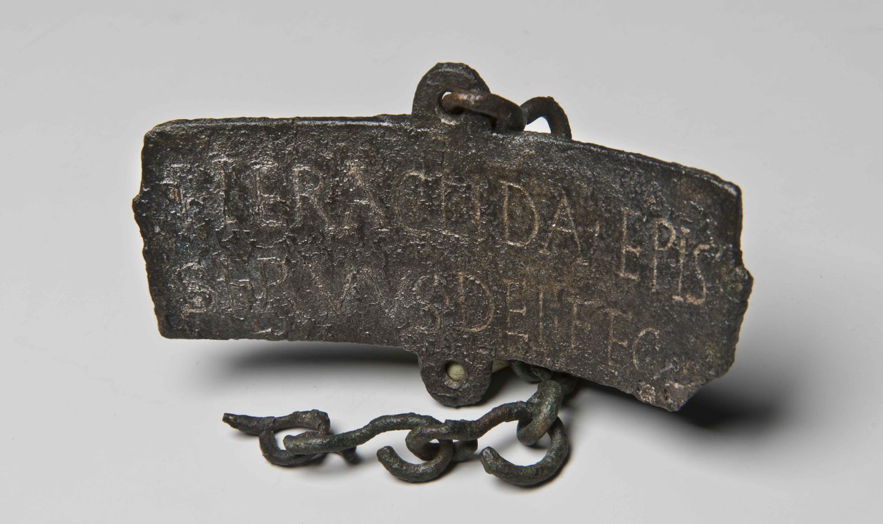 Placa votiva do Bispo Heraklides, século IV de Byzantine Byzantine
