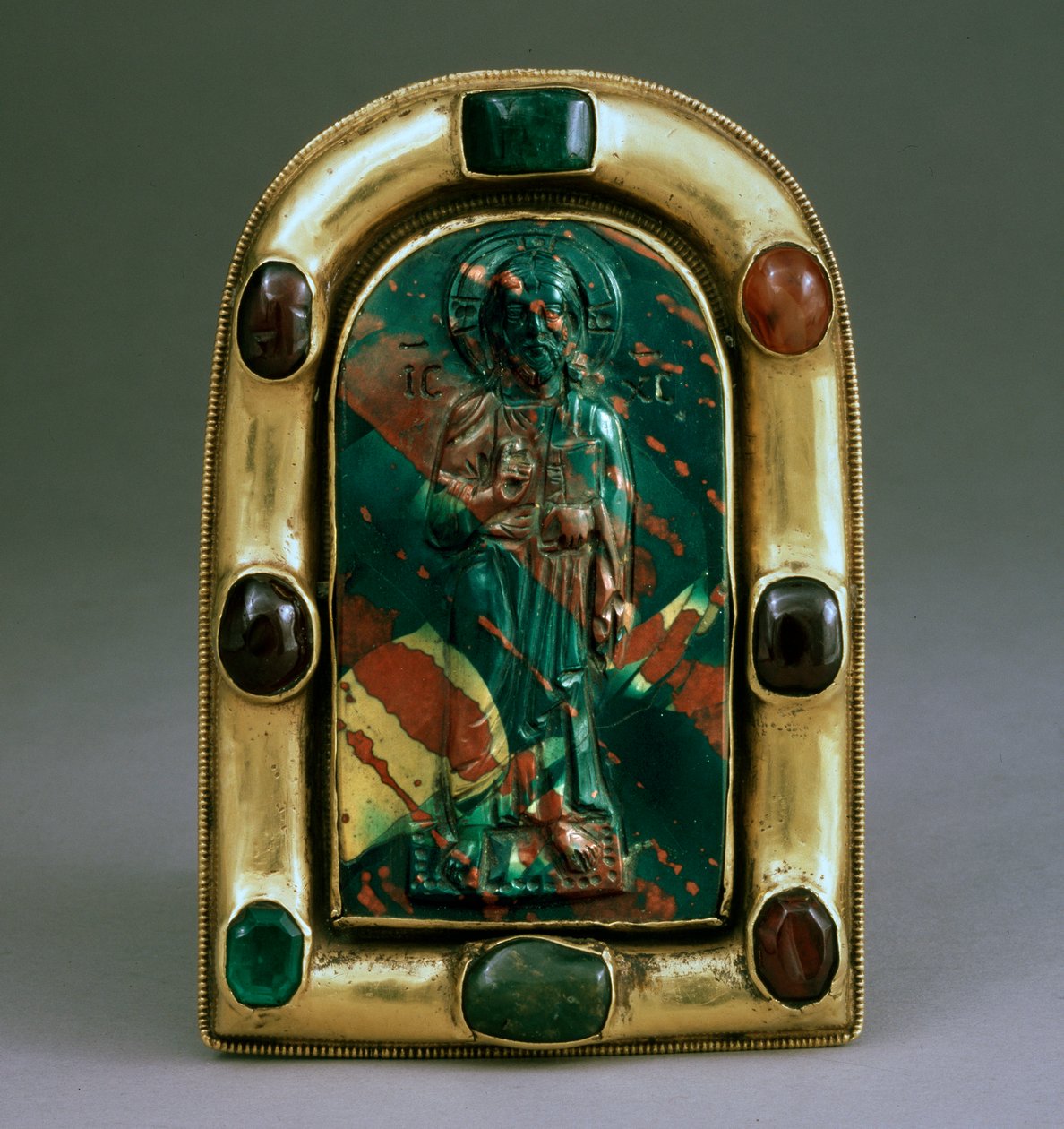 Cameo com bênção de Cristo, bizantino, século 11 de Byzantine Byzantine