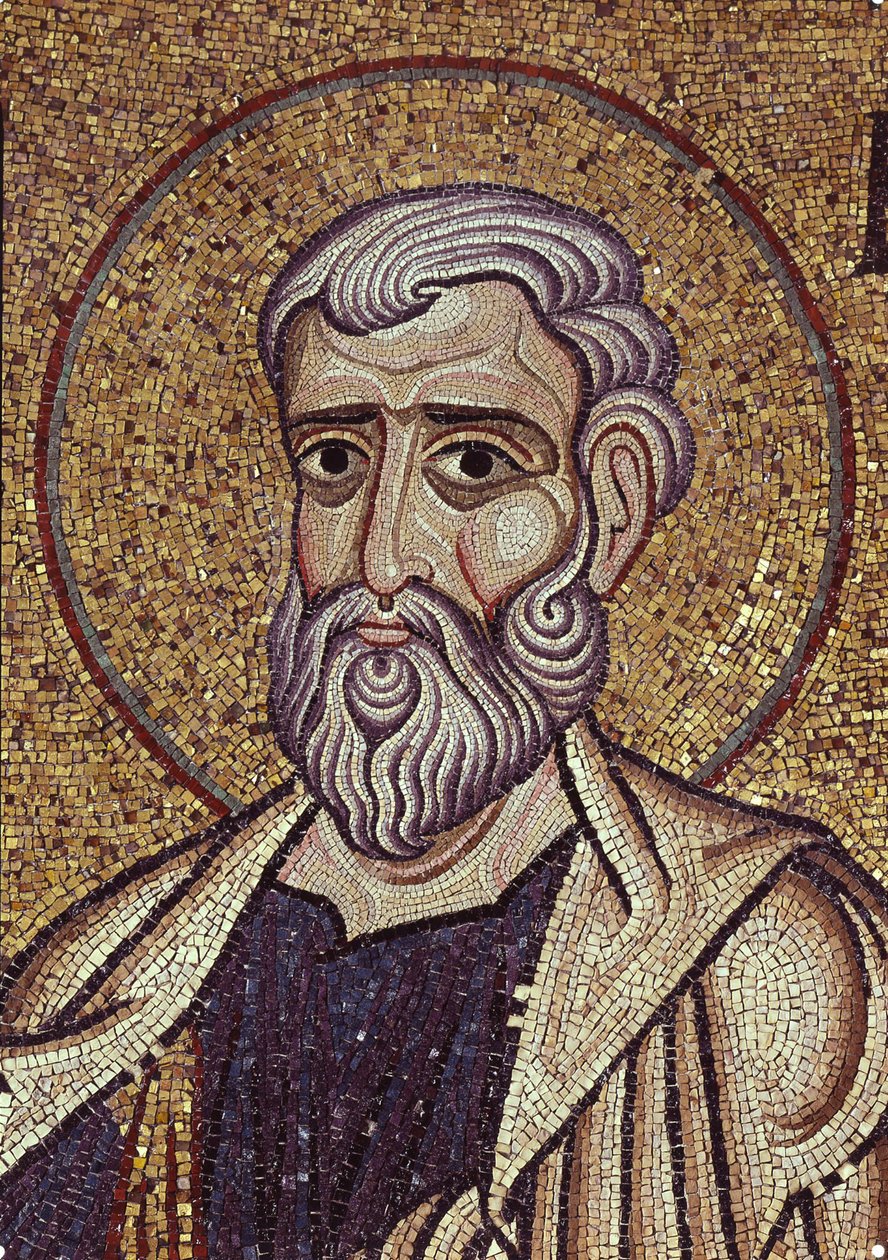 O Profeta Ageu Detalhe de mosaicos interiores na Basílica de São Marcos, século XII de Byzantine Byzantine
