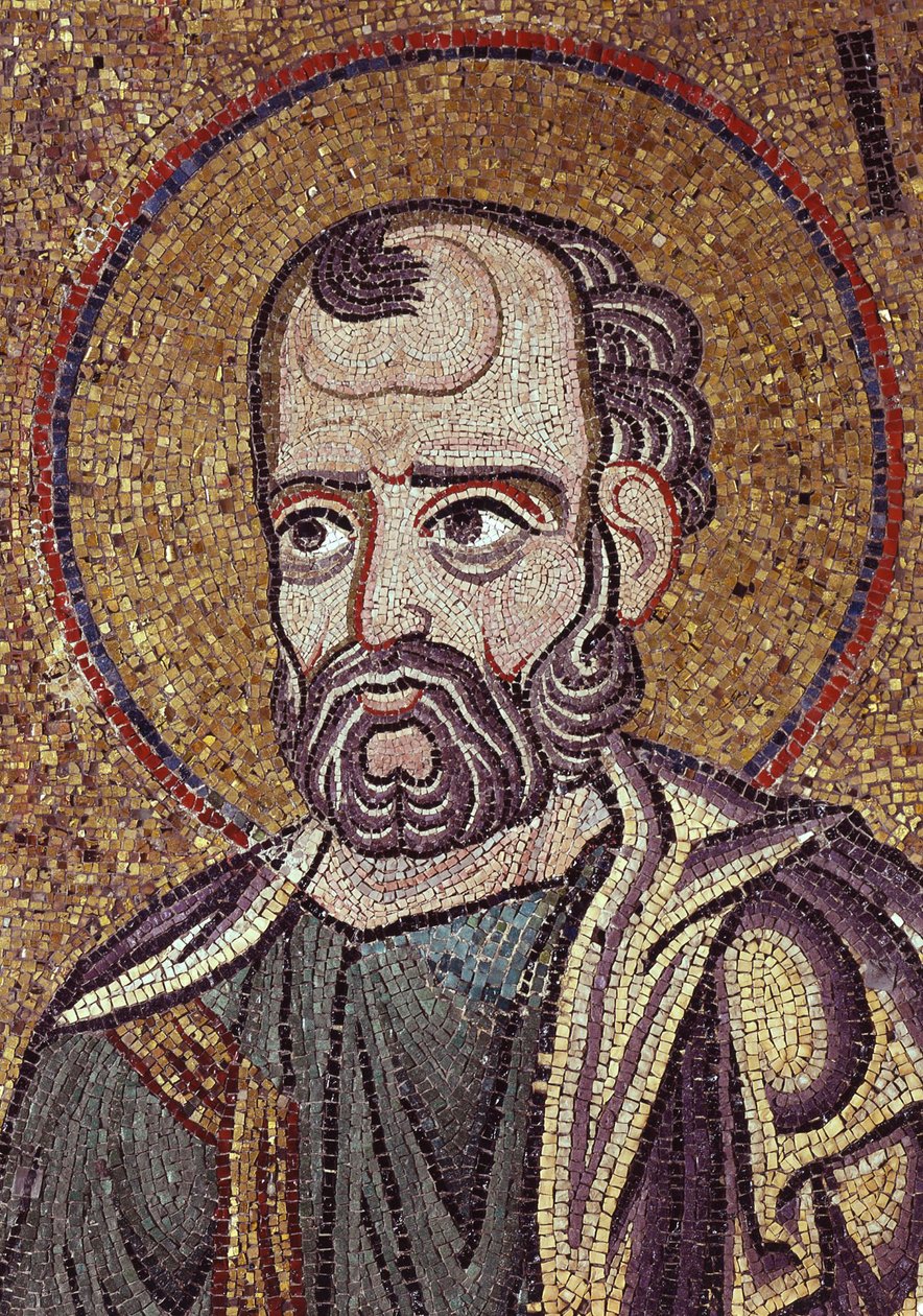 O Profeta Jonas, Detalhe dos Mosaicos Interiores na Basílica de São Marcos, século XII de Byzantine Byzantine