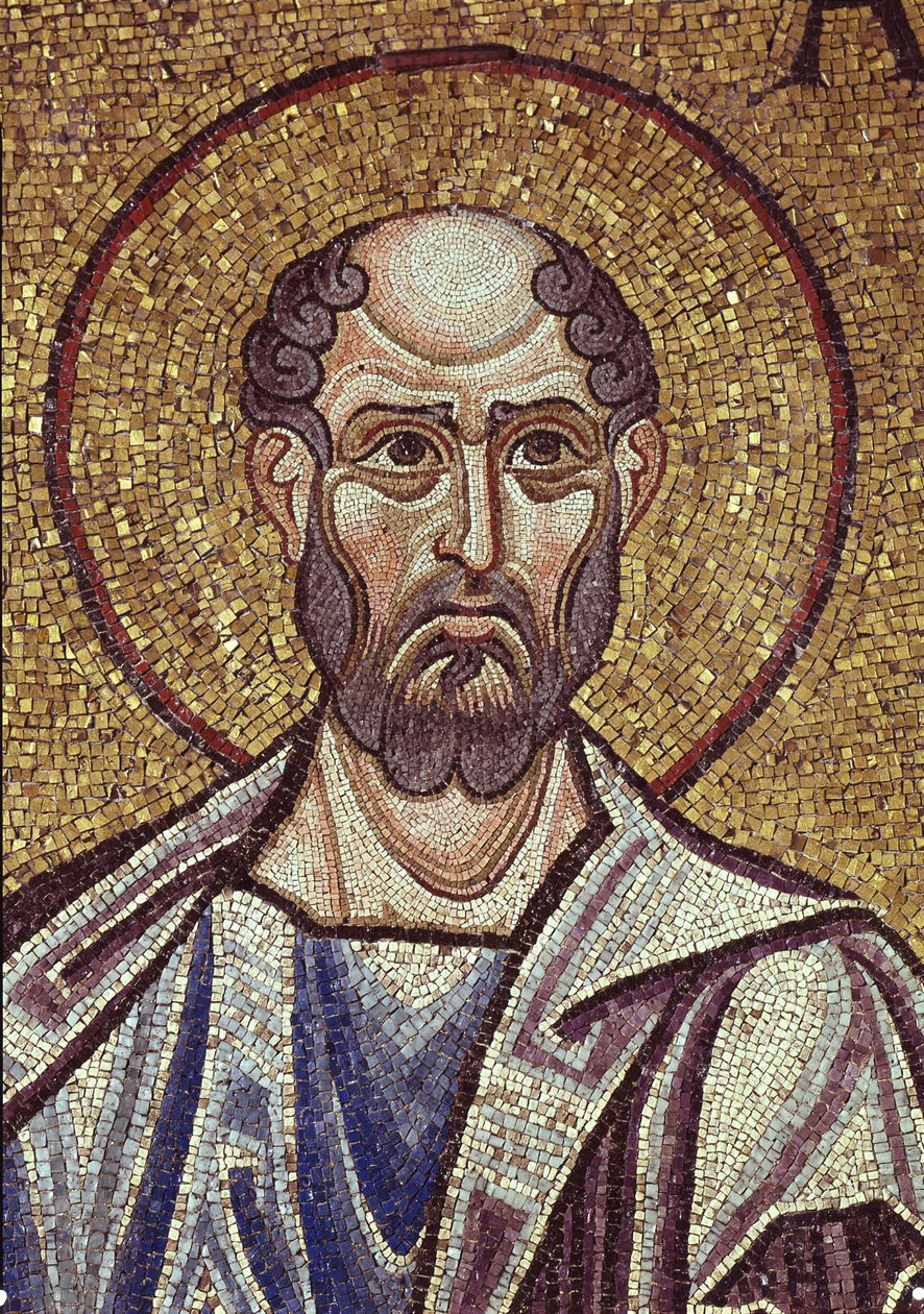 O Profeta Obadias Detalhe dos mosaicos interiores na Basílica de São Marcos, século XII de Byzantine Byzantine