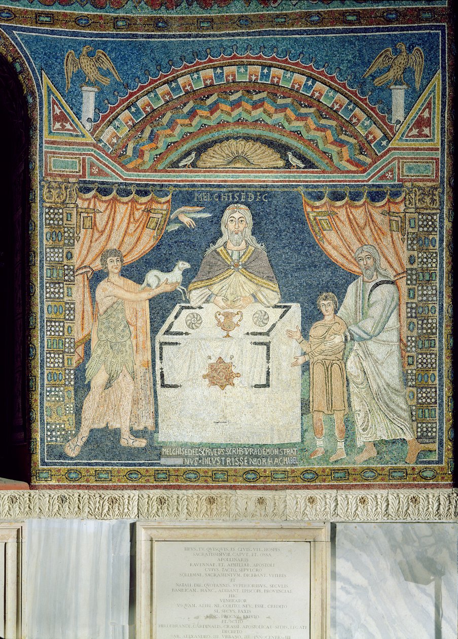 Abraão, Isaac e Melquisedeque (mosaico) de Byzantine School