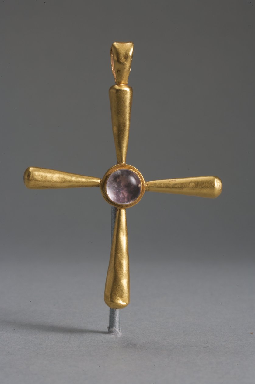 Cruz (ouro e ametista) de Byzantine School