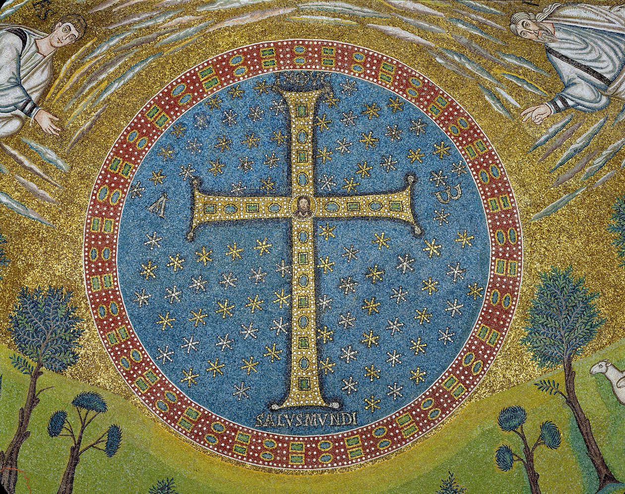 Crux gemmata (mosaico) de Byzantine School