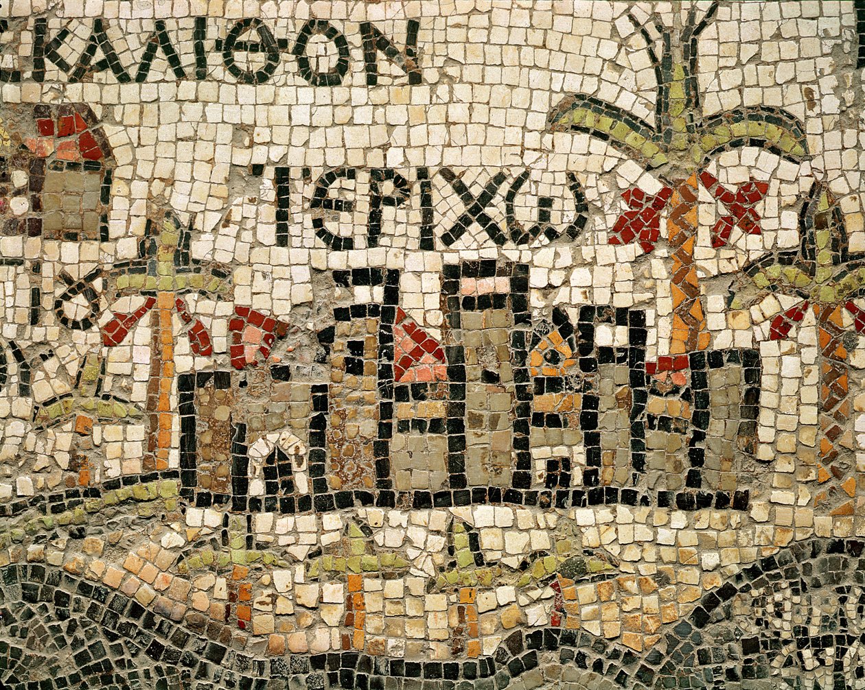 Detalhe, de, um, mapa, de, Jericho de Byzantine School