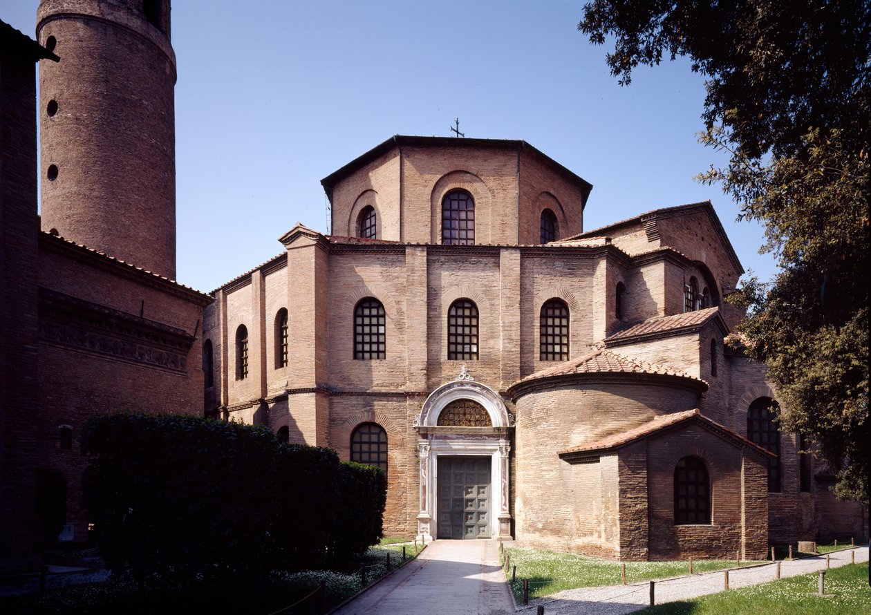 Fachada da igreja, c.547 AD de Byzantine School