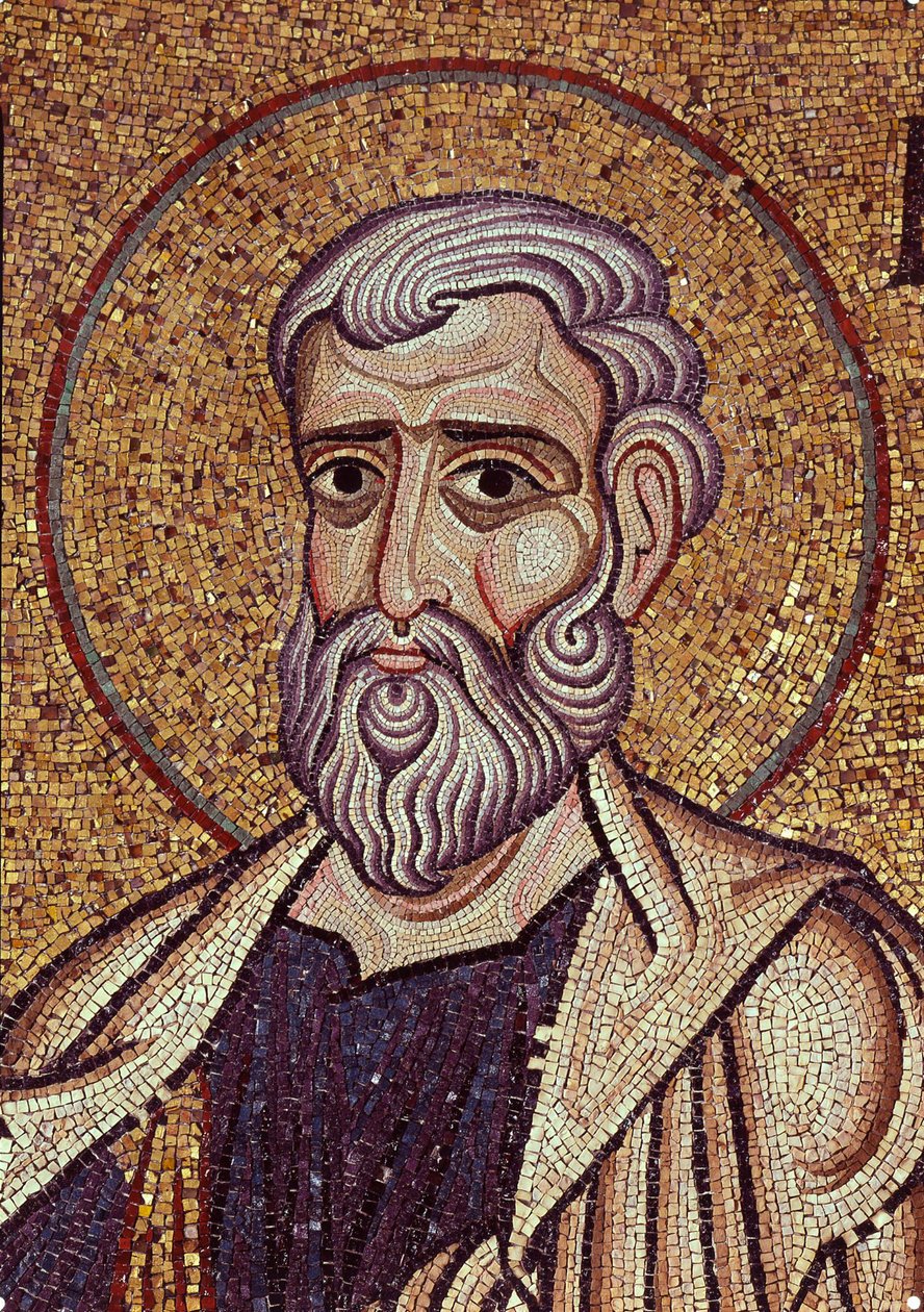 O Profeta Ageu. Obra de um mestre bizantino, mosaico, detalhe da decoração da Basílica de São Marcos em Veneza (Itália) de Byzantine School