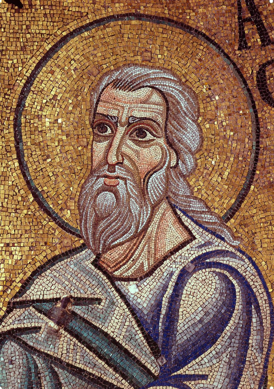 O profeta Habakkuk (Habaquq, Habakkuk, Habakkuk, Abakouk, Havakuk) (século VII a.C.). Obra de um mestre bizantino, mosaico, pormenor da decoração da Basílica de São Marcos em Veneza (Itália) de Byzantine School