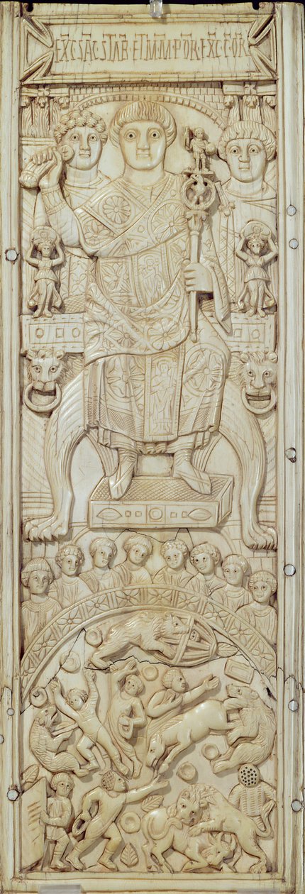 Painel do Diptico do Cônsul Areobindo, Constantinopla, 506 dC (ver também 224964) de Byzantine School