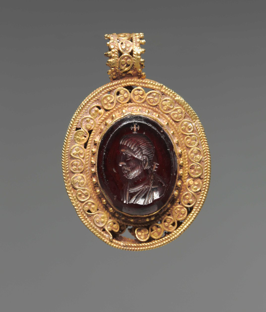 Pingente com Retrato Intaglio, 500s de Byzantine School