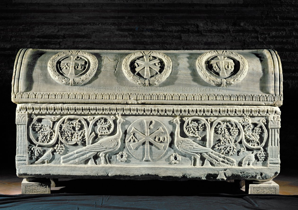 Sarcófago do bispo Theodore (mármore) de Byzantine School