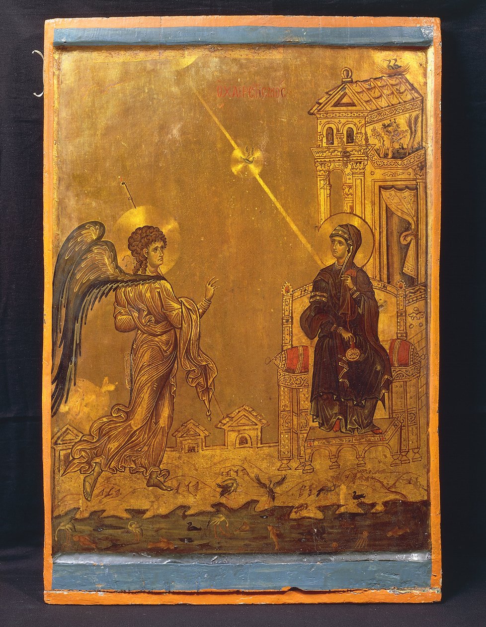 A Anunciação (tempera no painel) de Byzantine School