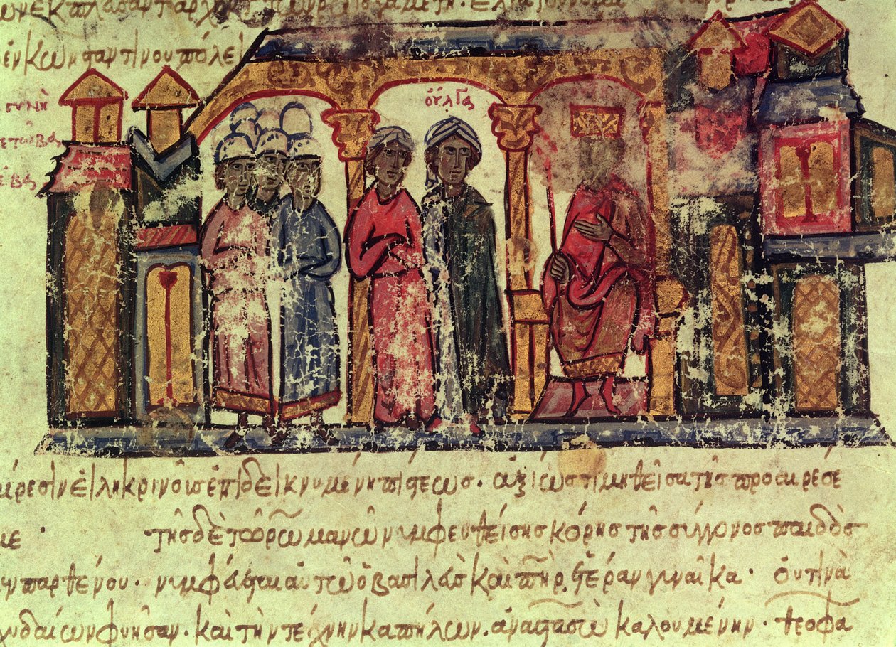 A Conversão de Olga (d.969) das Esculpidas de Madri de Byzantine School