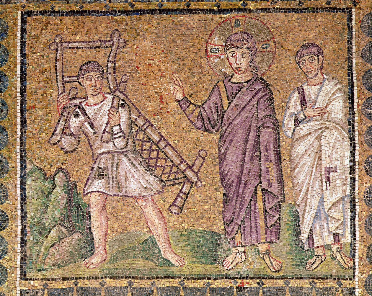 A Cura do Paralítico de Cafarnaum, Cenas da Vida de Cristo (mosaico) de Byzantine School