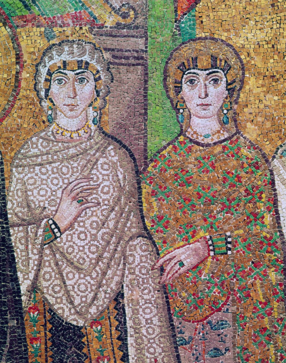 Duas Senhoras Atendentes da Imperatriz Theodora de Byzantine School