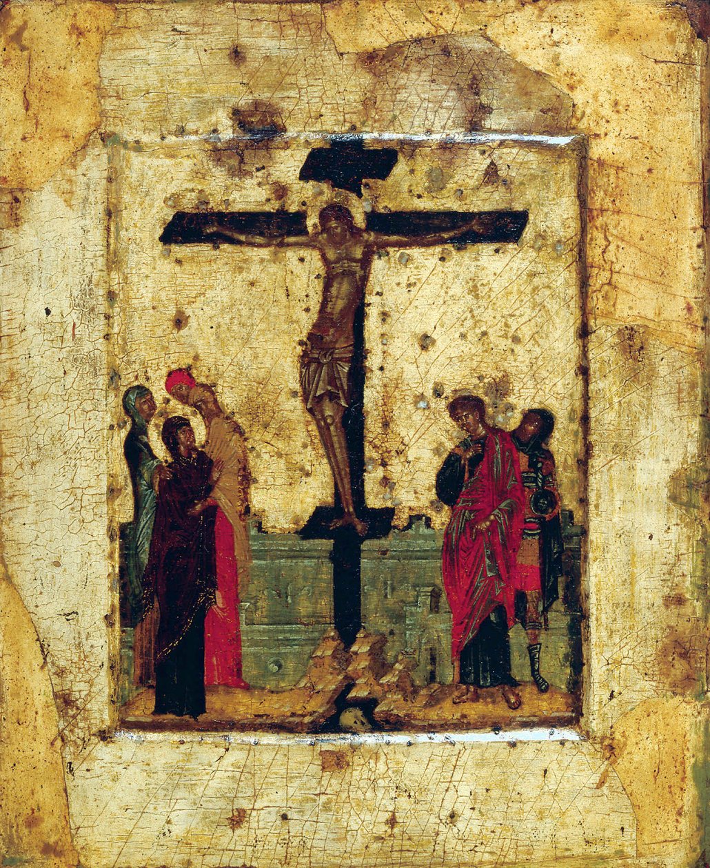 A Crucificação, fim do século XIV. de Byzantine icon.