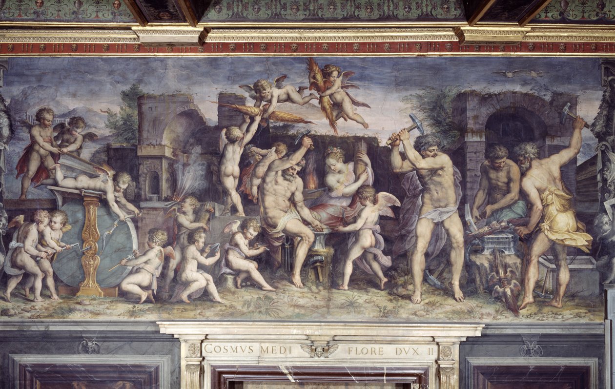 Forja de Vulcano, 1555 de C. and Vasari, G. Gherardi