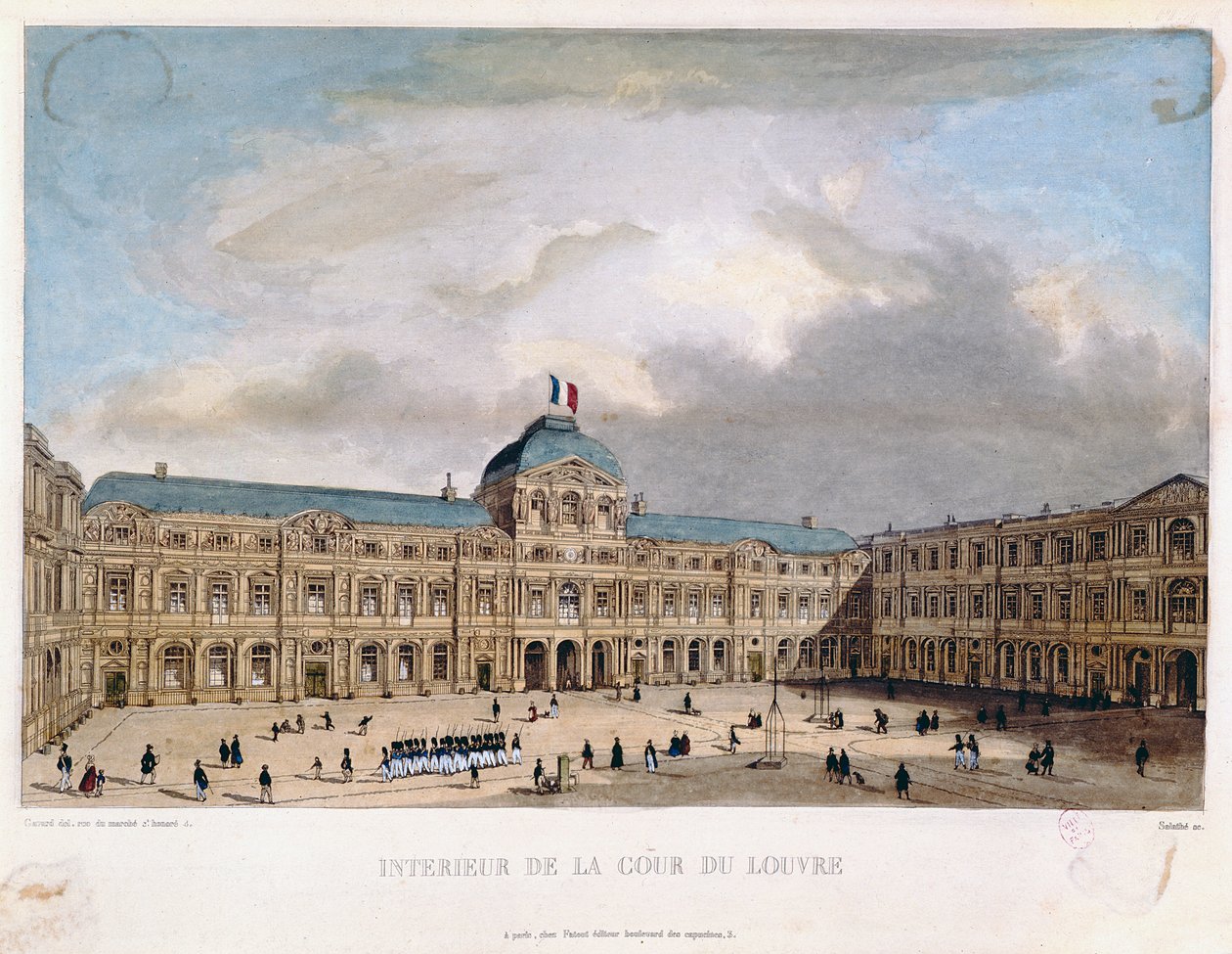 Interior do Cour Carree do Louvre, c.1845-40 de C. Gavard