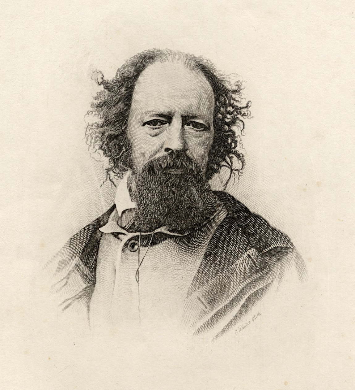 Retrato de Alfred, Lord Tennyson (1809-92) de C. Laurie
