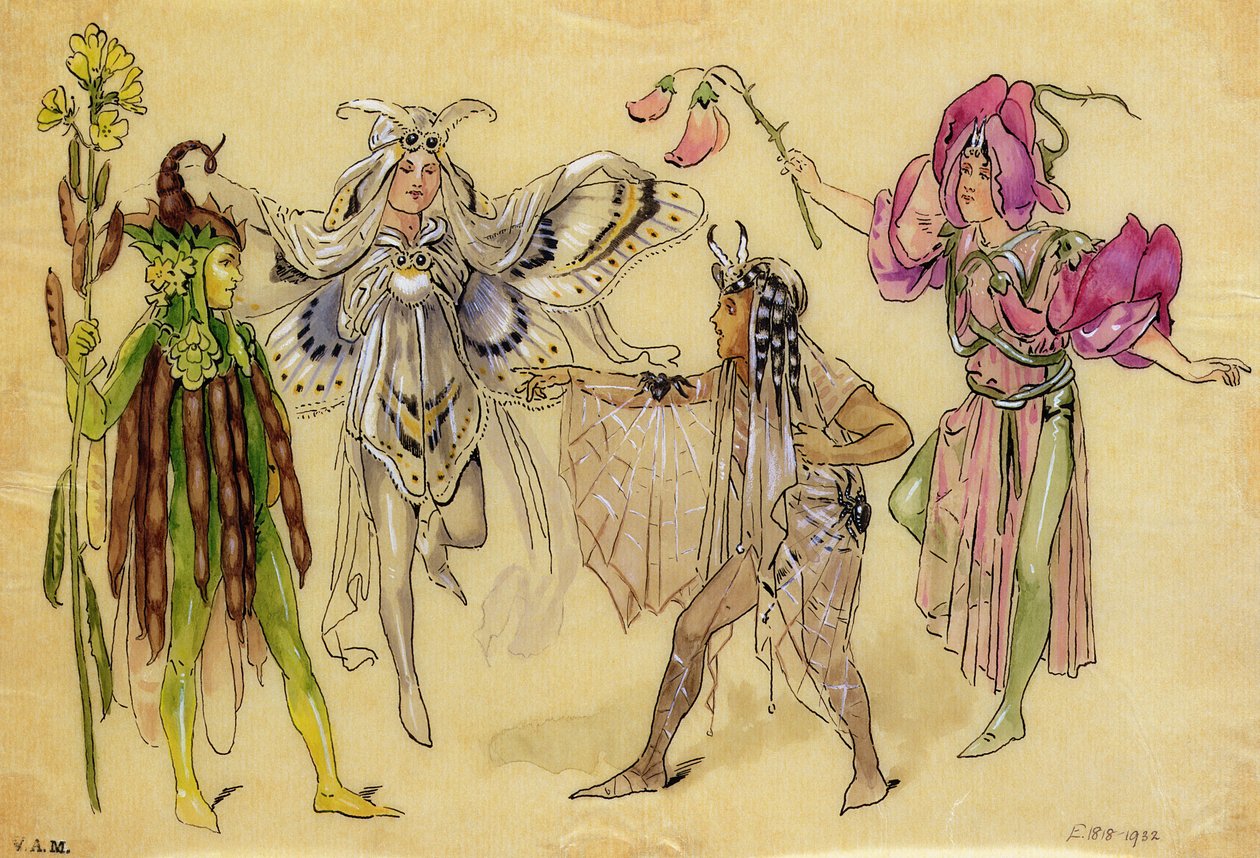 Quatro fadas para um sonho de uma noite de verão produzido por Robert Courtneidge no Princes Theatre, Manchester, 1896-1903 de C. Wilhelm