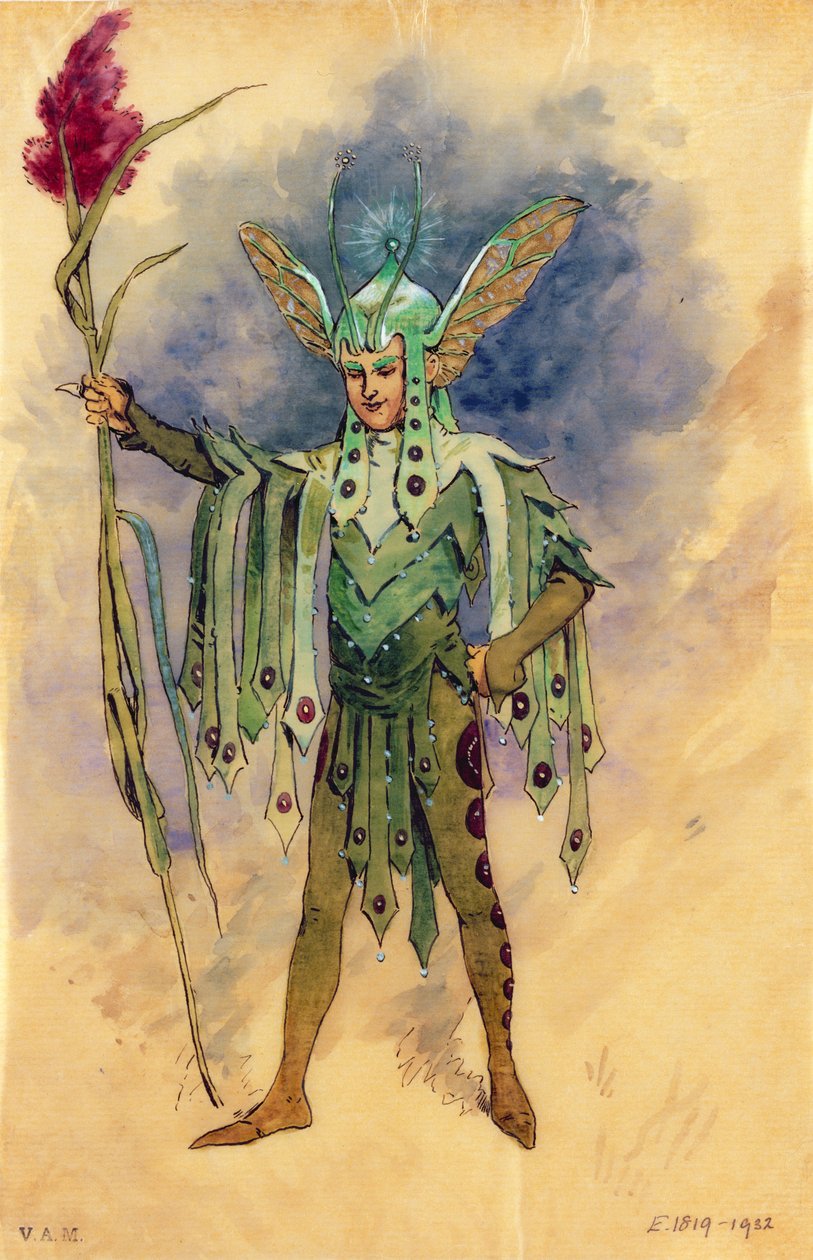 Peaseblossom, figurino para Sonho de Uma Noite de Verão, produzido por R. Courtneidge no Princes Theatre, em Manchester de C. Wilhelm
