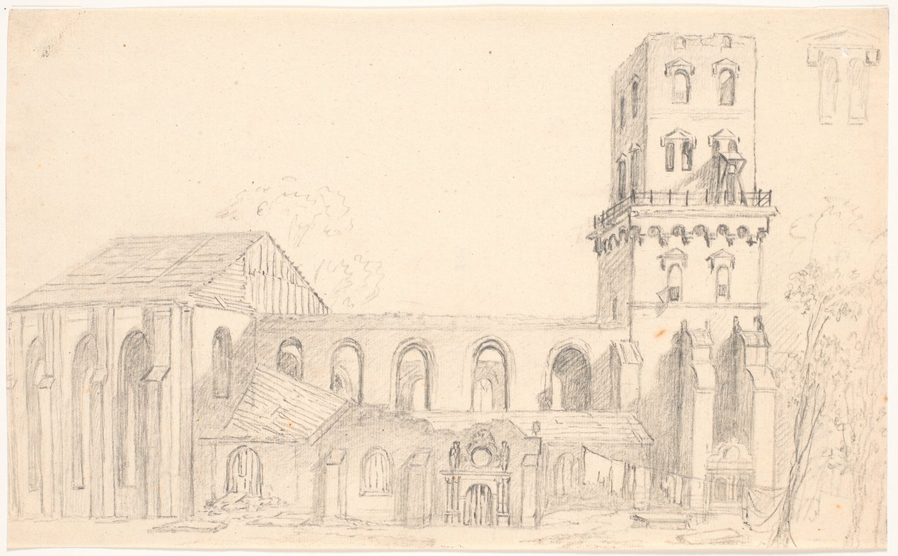 Ruínas da igreja de Nicolai, Copenhaga de C.A. Lorentzen
