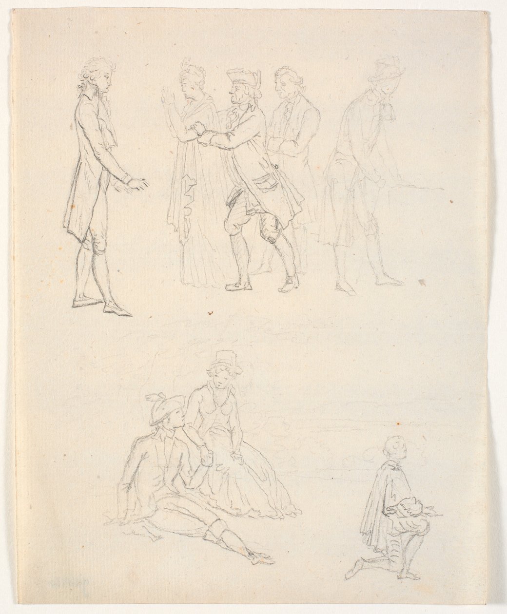 Esboços de três figuras. Cenas de teatro? de C.A. Lorentzen
