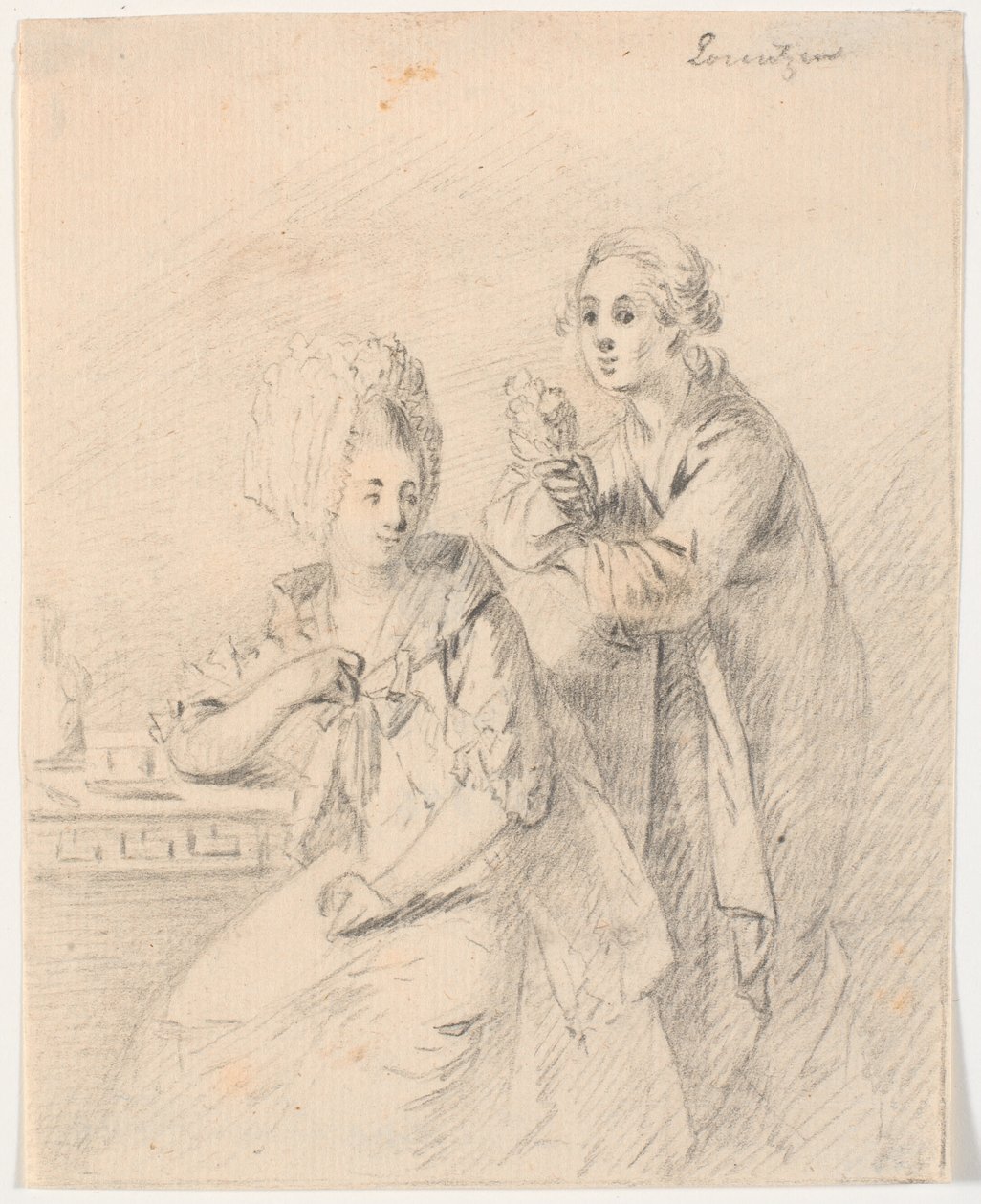 Rascunho do retrato do deputado universitário Frederik Carl Trant (1738-98) e esposa Cornelia, née Schumacher de C.A. Lorentzen