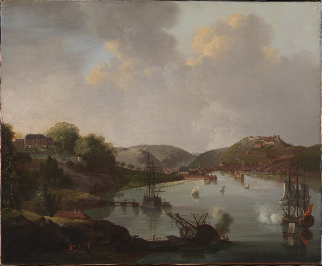 Vista de Frederikshald na Noruega de C.A. Lorentzen