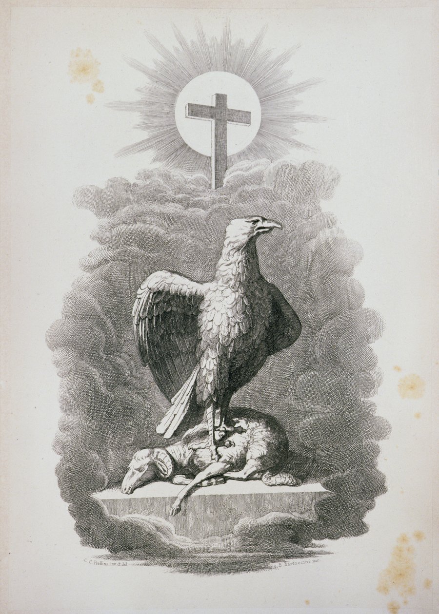 Uma alegoria de Roma, gravada por B.Barloccini, 1849 de C.C Perkins