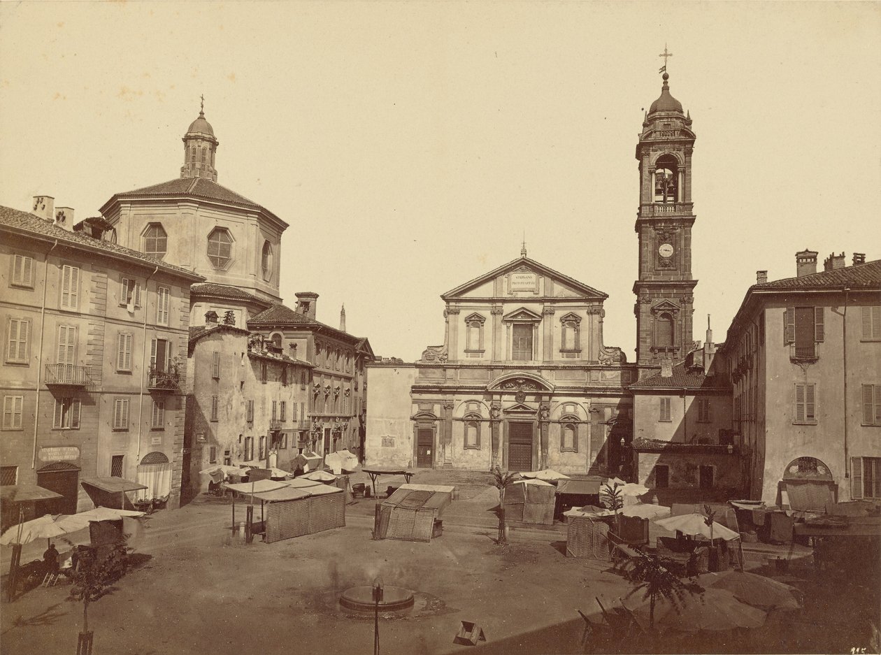 Vistas de Milão: Piazzo Santo Stefano de C.D. Wagner
