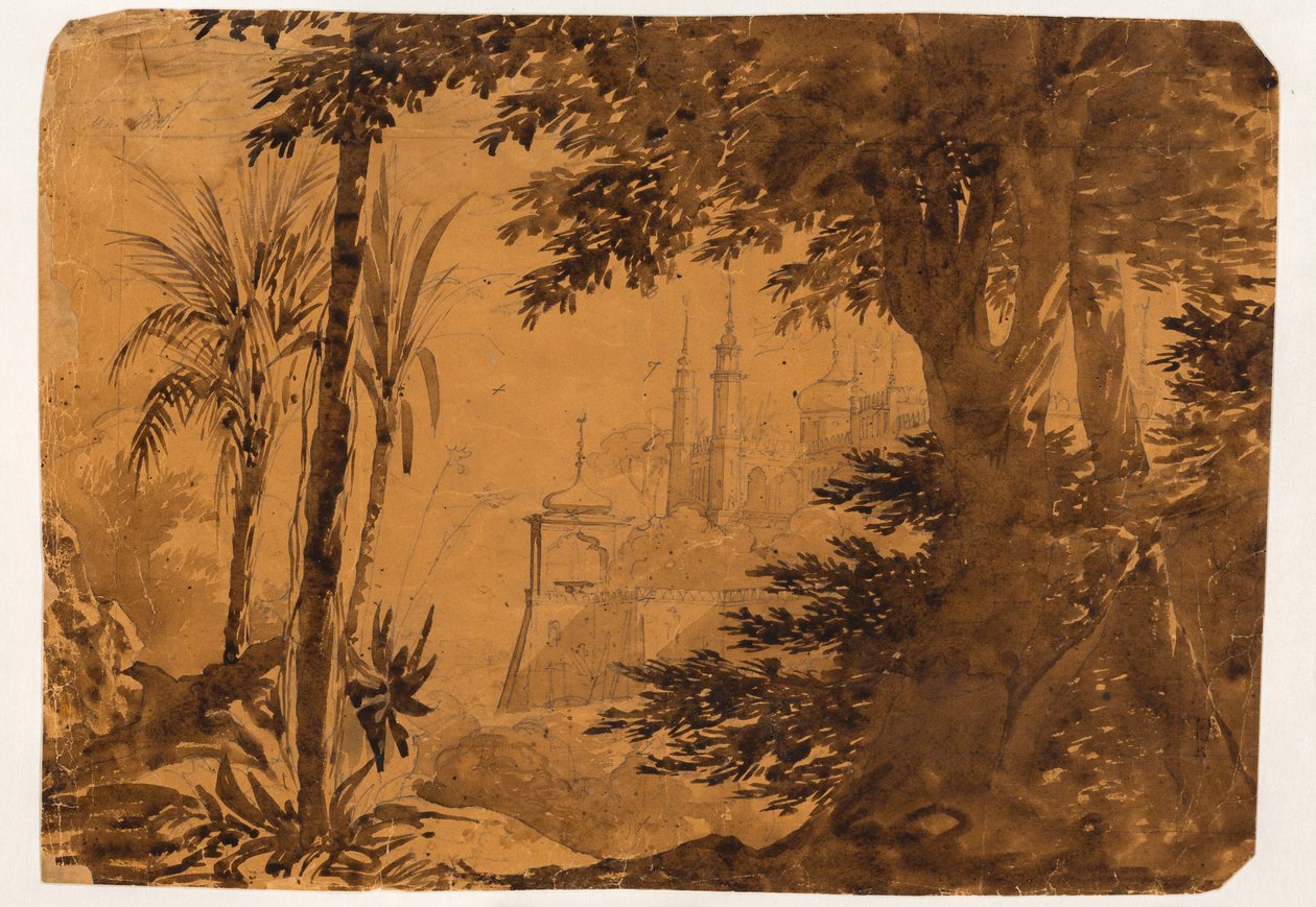 Pano de fundo. Projeto peça de adesão para a Academia de Artes de C.F. Christensen