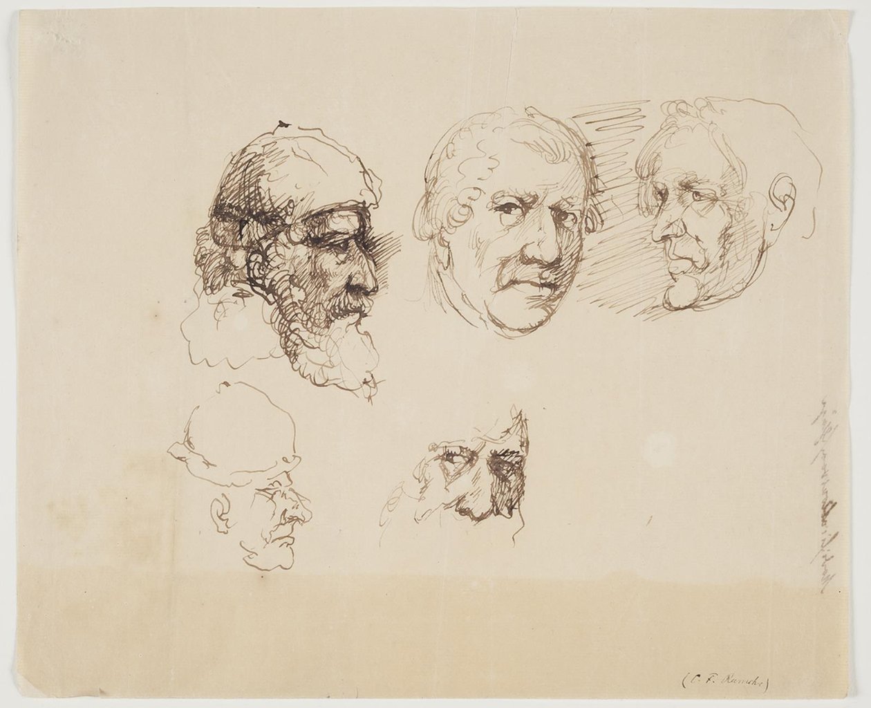 Cinco cabeças masculinas de C.F. von Rumohr
