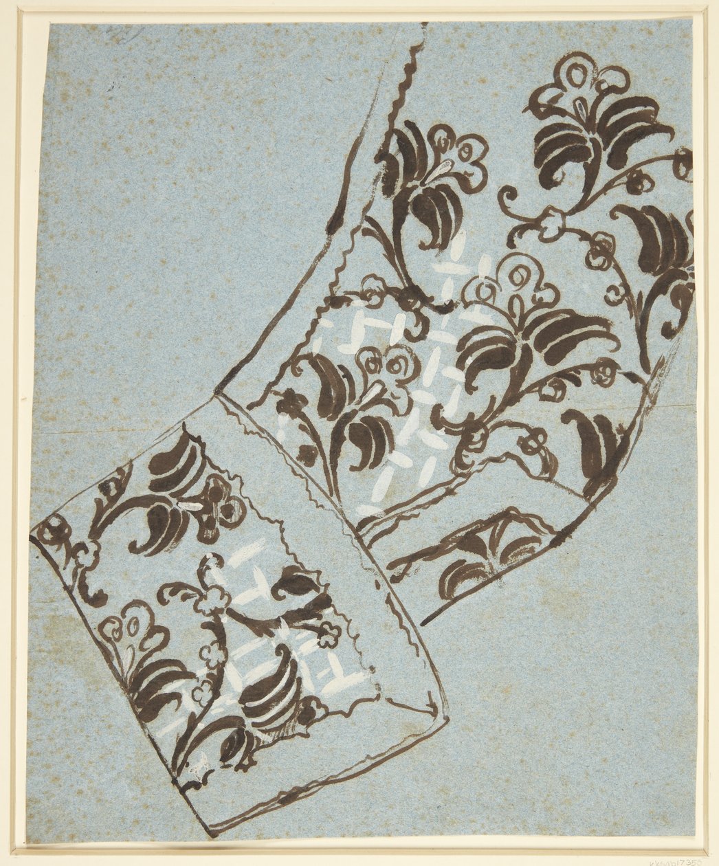 Estudo de manga para o vestido da Ordem do Cavaleiro Elefante. Presumivelmente para o retrato de A. G. Moltke de C.G. Pilo