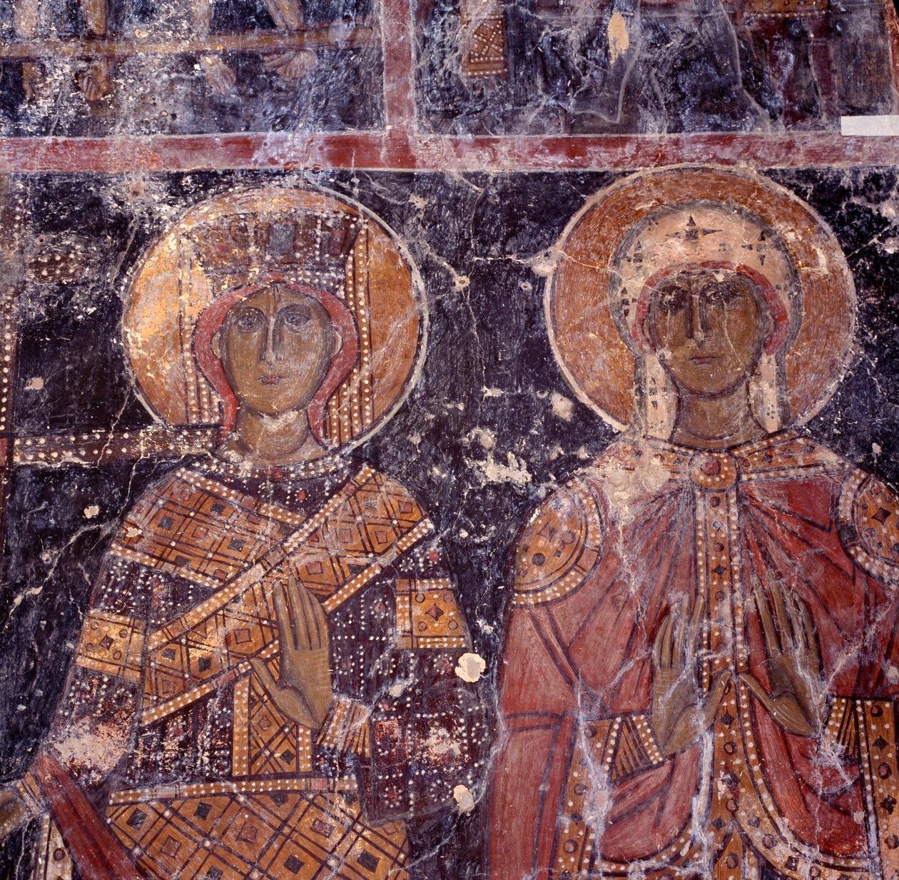 Fresco na Igreja Bizantina de Agios Nikolaos, Maza, Creta, Grécia de J.B. and Brown J. Rowbotham