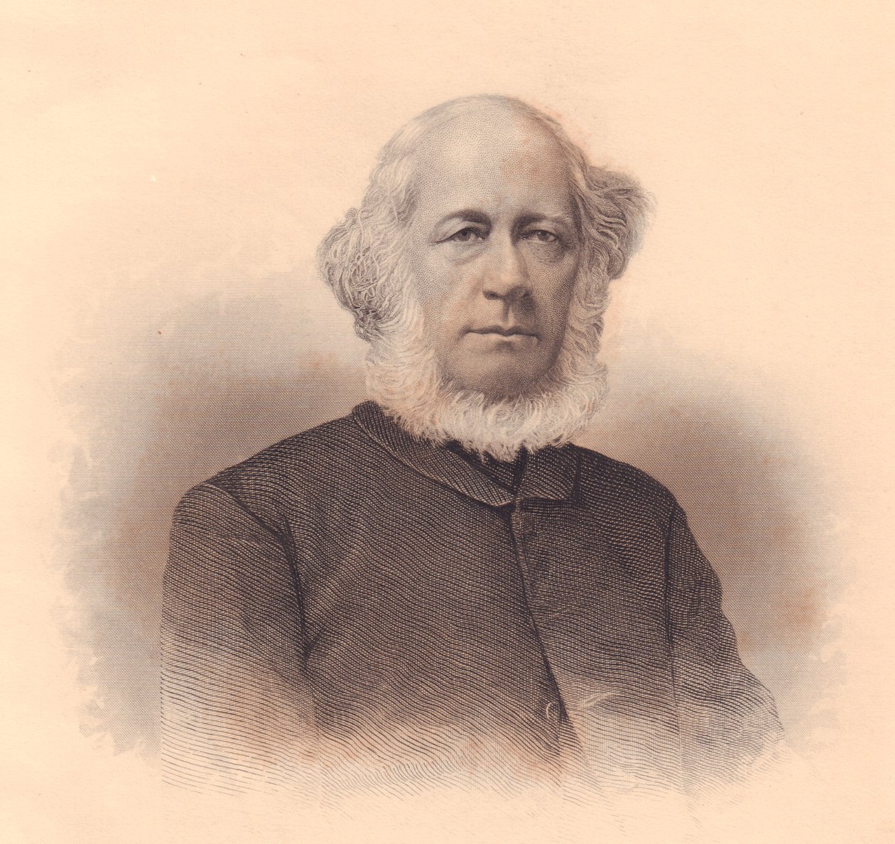 Retrato do tutor americano e metodista Bispo Erastus Wentworth (1813-1886), gravura de F E Jones do Repositório das Senhoras, Estados Unidos, cerca de 1870 de J.B. and Brown J. Rowbotham