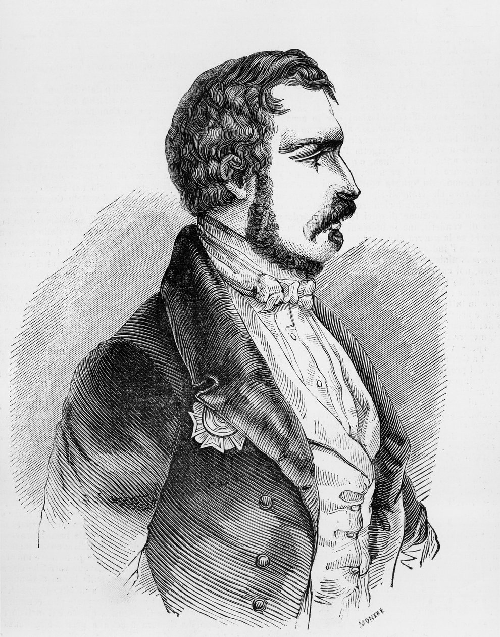 Retrato de Charles-Louis Napoleão Bonaparte, ou Napoleão III (1808-1873), Presidente da Segunda República Francesa de 1848 a 1852, e Imperador do Segundo Império Francês de 1852 a 1870, gravura de J.B. and Brown J. Rowbotham