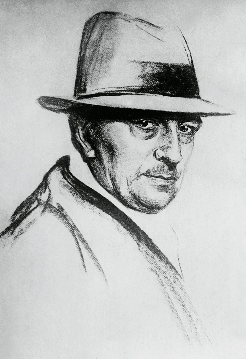 Retrato de Dario Niccodemi (1874-1934), dramaturgo e escritor italiano de J.B. and Brown J. Rowbotham